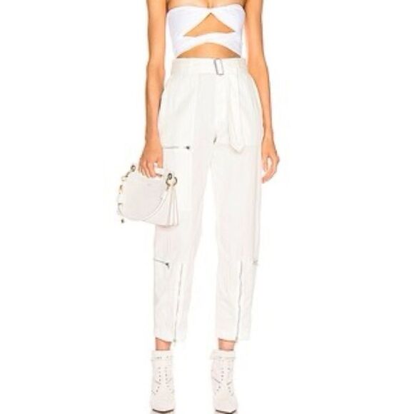 Helmut Lang White High Rise Flight Ankle Pants Womens Sz 0 30” W - Picture 1 of 10